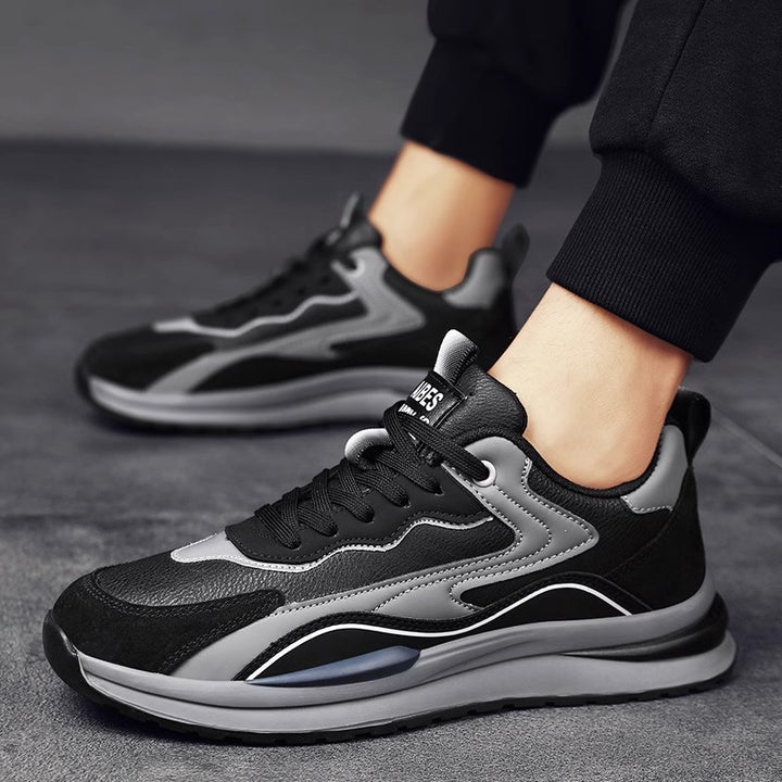 Herren sportive Chunky-Sneaker mit Wildleder- und Kunstlederoverlays, gepolstertem Einstieg und reaktiver Wellen-Zwischensohle Drune