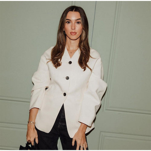 Damen modischer Blazer mit voluminösen Ärmeln Drune