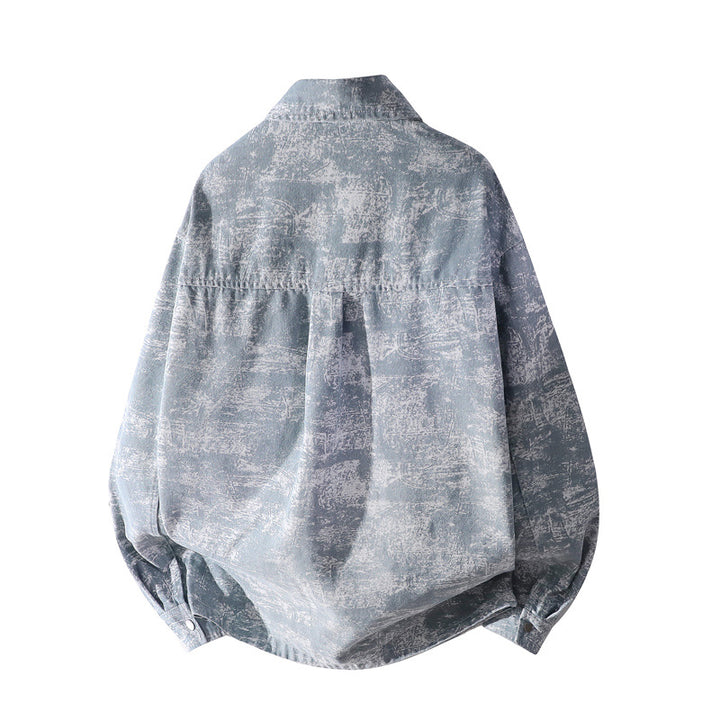 Herren Oversize-Jeanshemdjacke mit washed Effekt, Brusttasche & Druckknopfleiste Drune