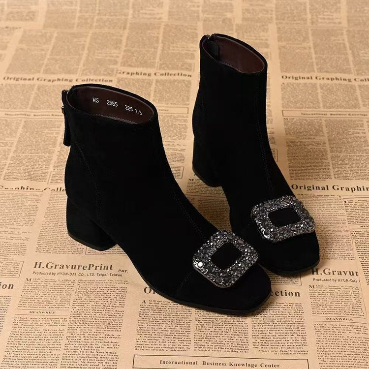 Damen Elegante Stiefeletten mit Schmuckdetails Drune