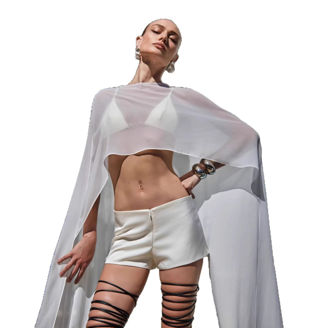 Damen transparentes Strand-Outfit mit modischen Längen und Schnürdetails Drune