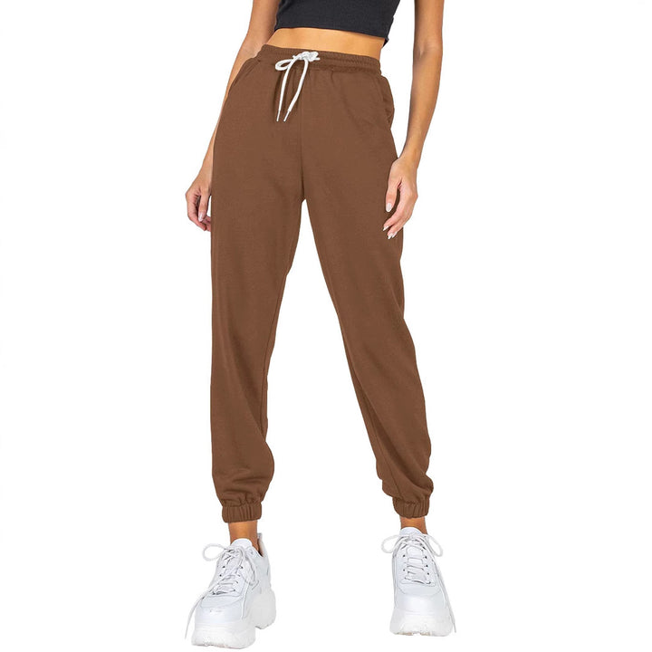 Damen bequeme Sweatpants mit elastischem Bund und Taschen Drune