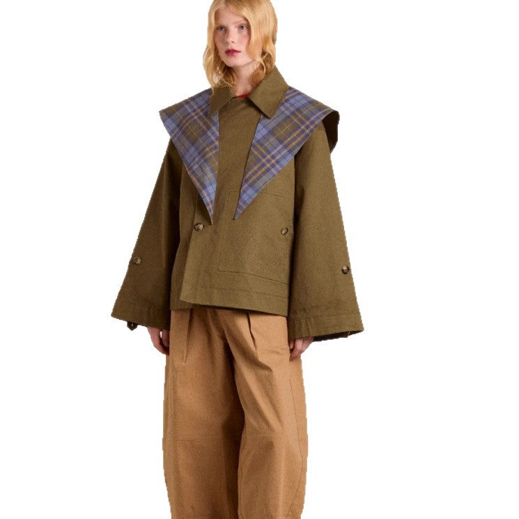 Damen modischer Trenchcoat mit charakteristischem Kragen und praktischen Taschen Drune