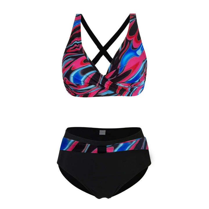 Damen Sportliches Bikini-Set mit trendigem Schnitt und modernem Grafikdesign Drune