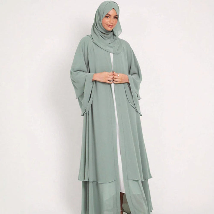 Damen Elegante und fließende lange Kaftan mit offenen Ärmeln Drune