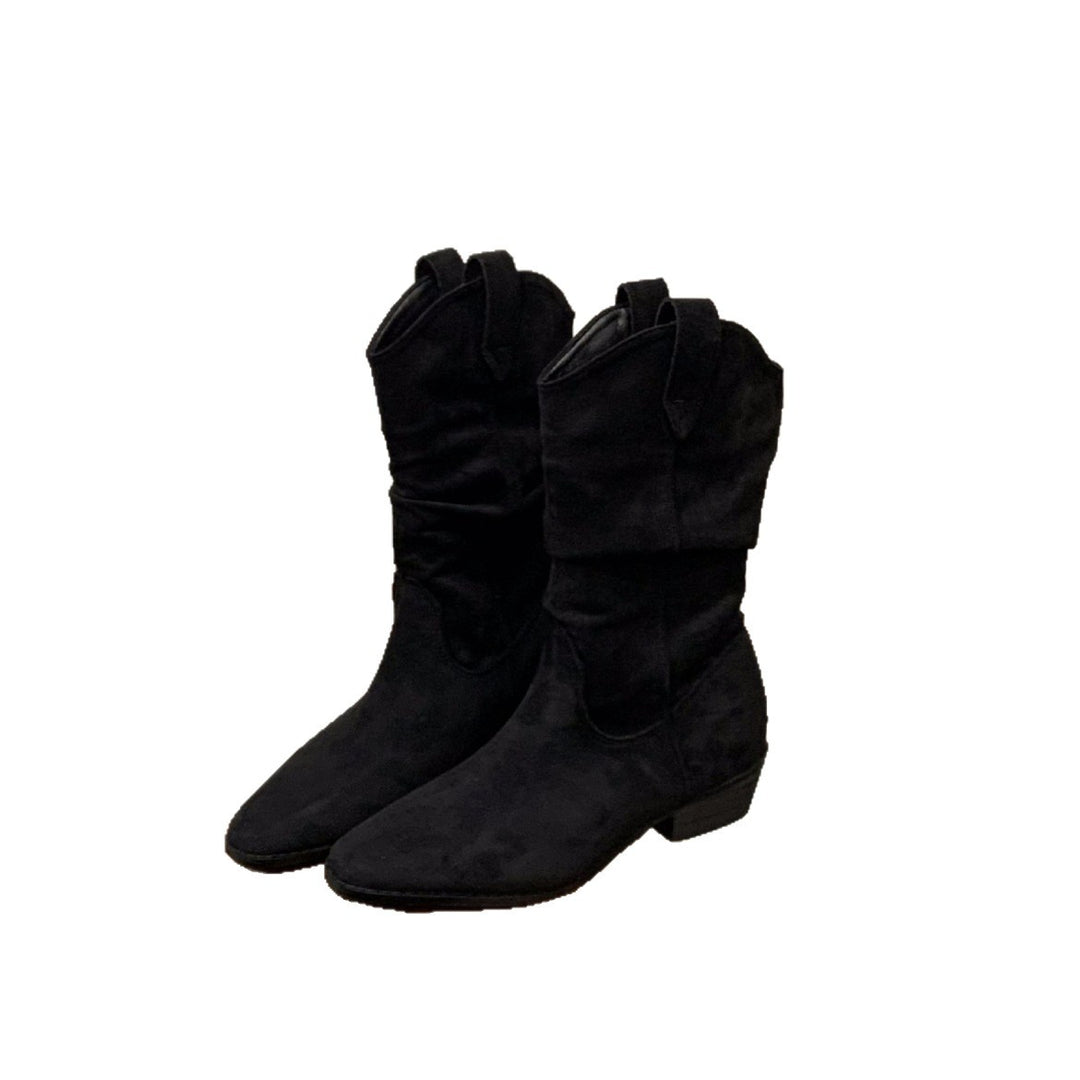 Damen Modische Wildlederstiefeletten Drune