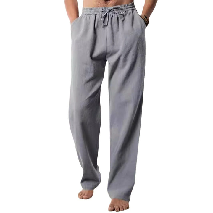 Herren Bequeme Leinenhose mit verstellbarem Bund Drune