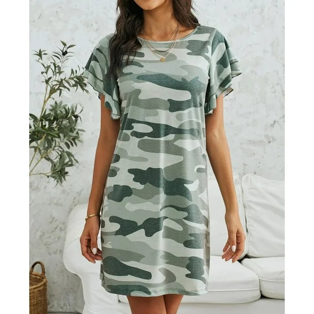 Damen Freizeitkleid mit voluminösen Ärmeln Drune