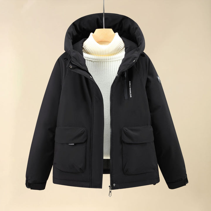 Damen Isolierte Outdoorjacke mit voluminösem Kapuzenkragen und praktischen Taschen Drune