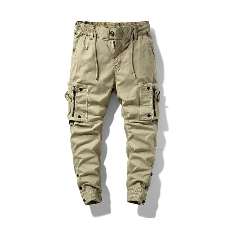 Herren Multifunktionale Cargo-Jogginghose mit Tunnelzugbund, Reißverschluss‑Taschen und verstellbaren Knöchelbündchen Drune