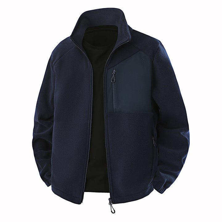 Herren Hybrid-Fleecejacke mit Softshell‑Einsätzen, Brust-Reißverschlusstasche und Zwei-Wege-Frontreißverschluss Drune
