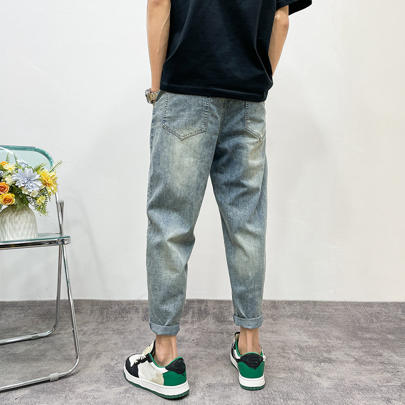 Herren lockere Jeanshose mit Distressed-Optik Drune