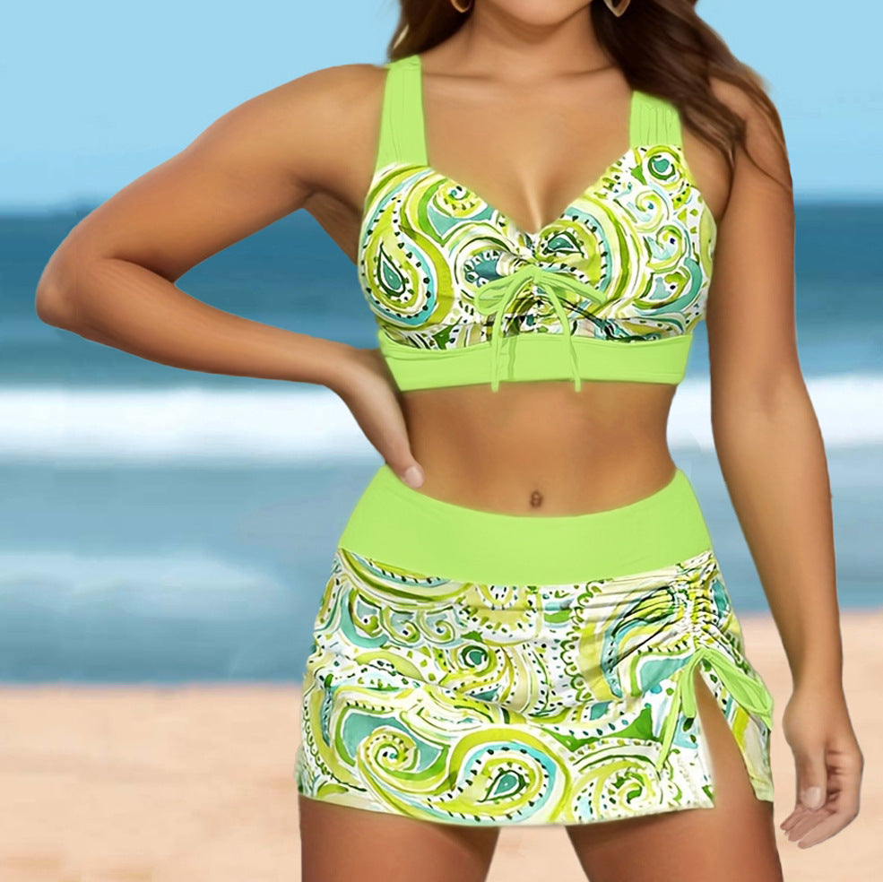 Damen Badeanzug-Set mit modischem Oberteil und elegantem Rockdetail Drune