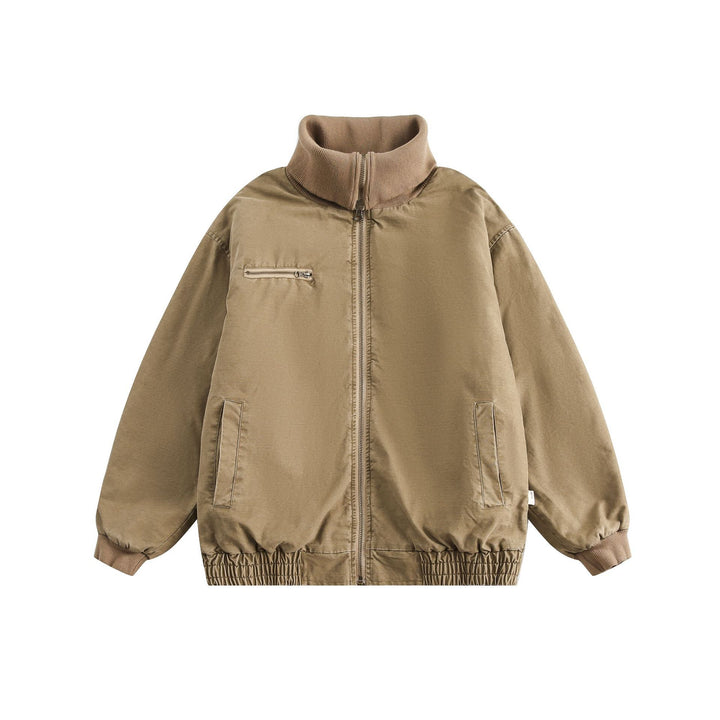 Unisex Oversize-Bomberjacke mit hohem Rippkragen und elastischem Saum Drune