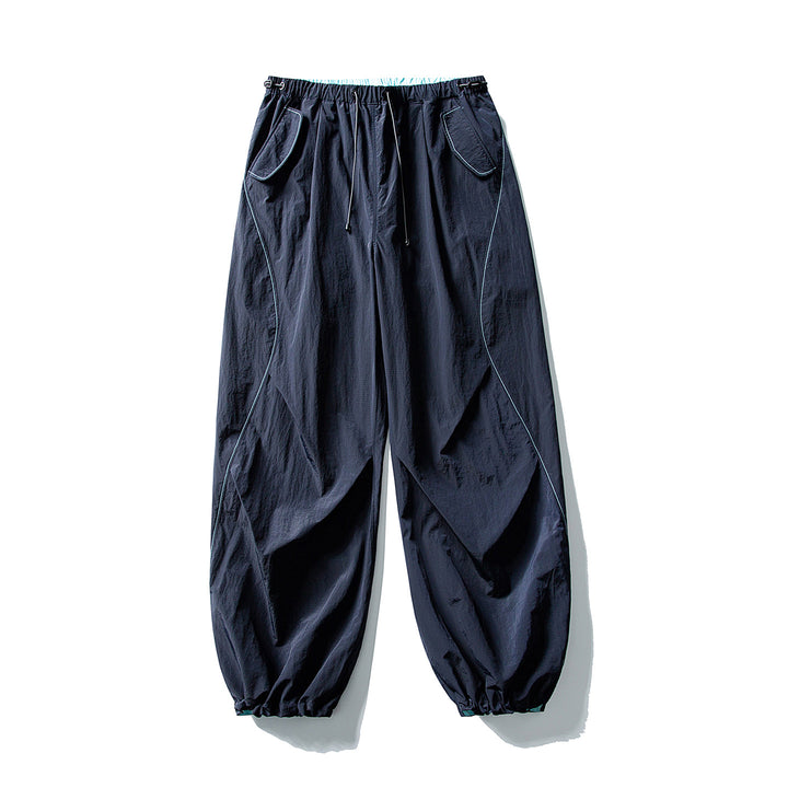 Unisex Weite Utility-Hose mit Ballon‑Silhouette, elastischem Tunnelzugbund und Bündchen Drune