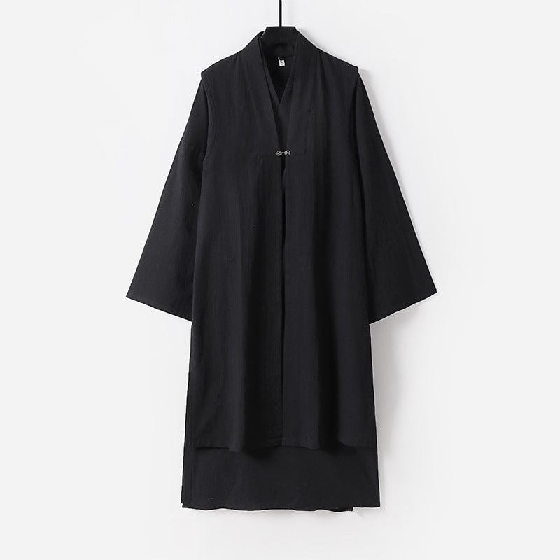 Unisex Langer Oversize-Kimono‑Mantel mit dezentem Knebelverschluss und weiter Silhouette Drune
