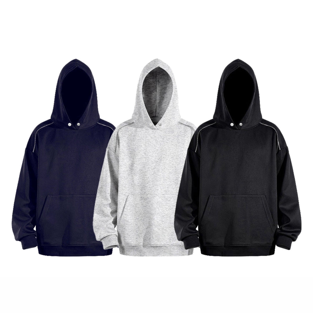 Herren Oversize-Kapuzenpullover mit Kängurutasche und Raglanärmeln Drune