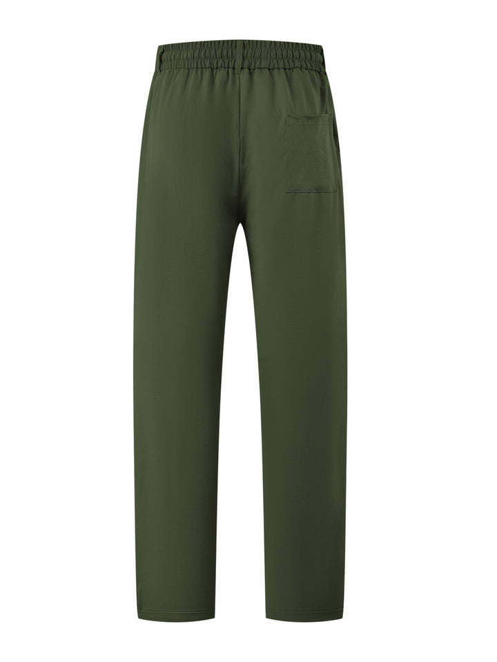 Damen Leichte Relaxhose mit elastischem Bund, geradem Schnitt & aufgesetzter Gesäßtasche Drune