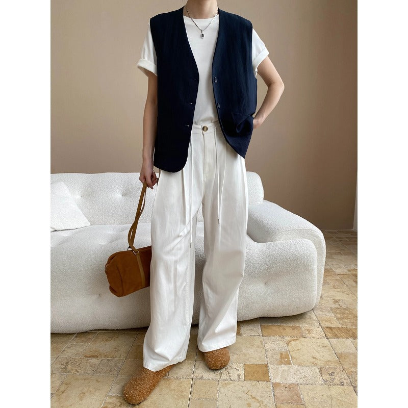 Damen elegante Weste mit minimalistischen Details Drune