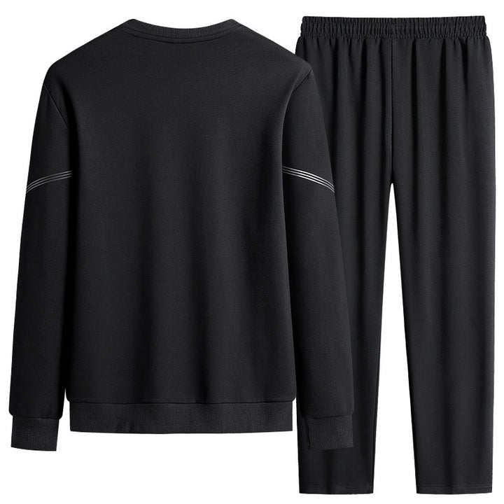 Herren Sportliches Freizeit-Jogginganzug-Set aus atmungsaktivem Funktionsfleece mit Rundhalsausschnitt & Kordelbund Drune