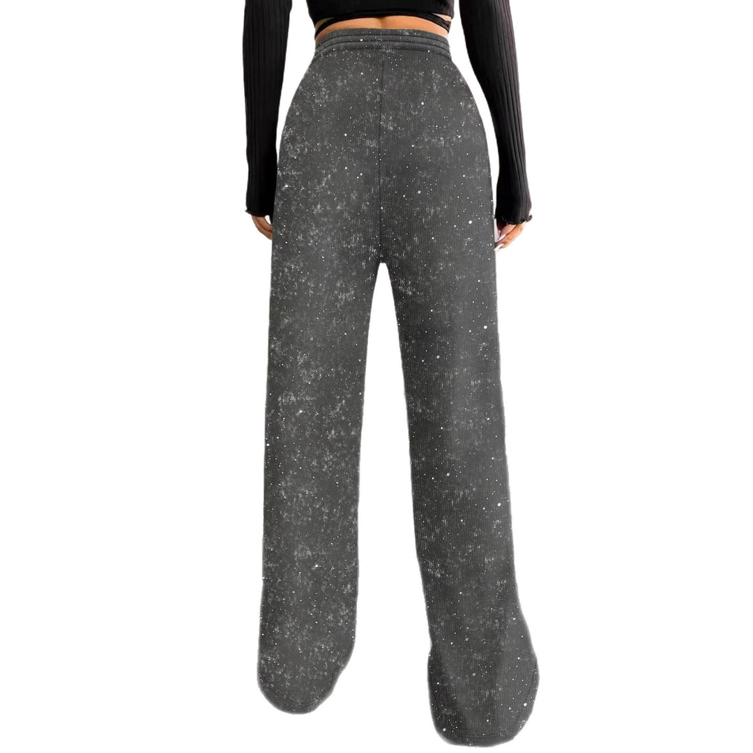 Damen nan weite Strickhose mit hochgeschnittenem Bund und Kordelzug Drune
