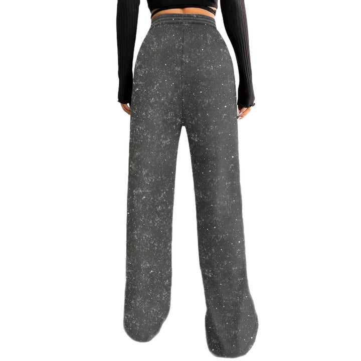 Damen nan weite Strickhose mit hochgeschnittenem Bund und Kordelzug Drune
