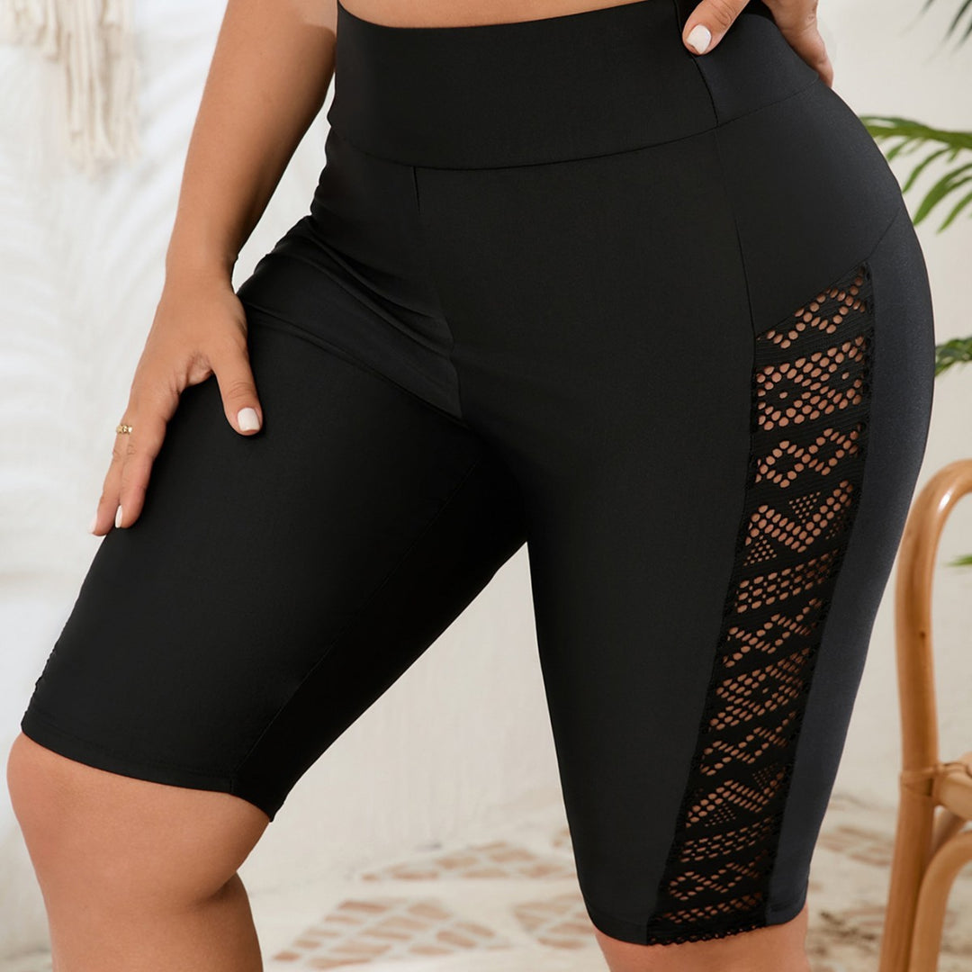 Damen Hochtaillierte Sportshorts mit Netz-Einsätzen Drune