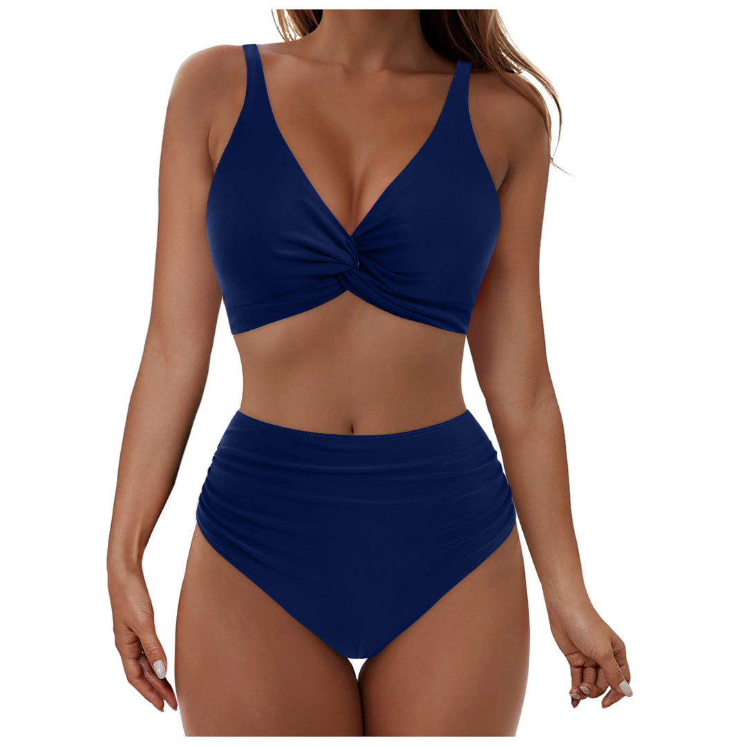 Damen Hochtailliertes Bikini-Set mit Wickel-Oberteil Drune