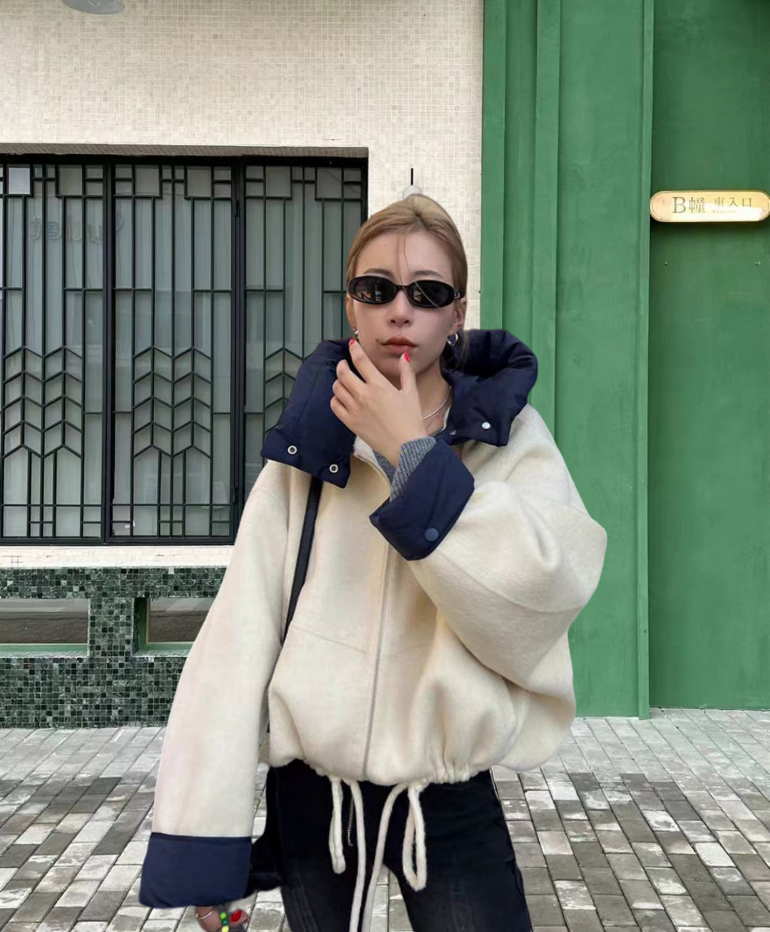 Damen modische Übergangsjacke mit kuscheliger Innenseite und verstellbarem Saum Drune