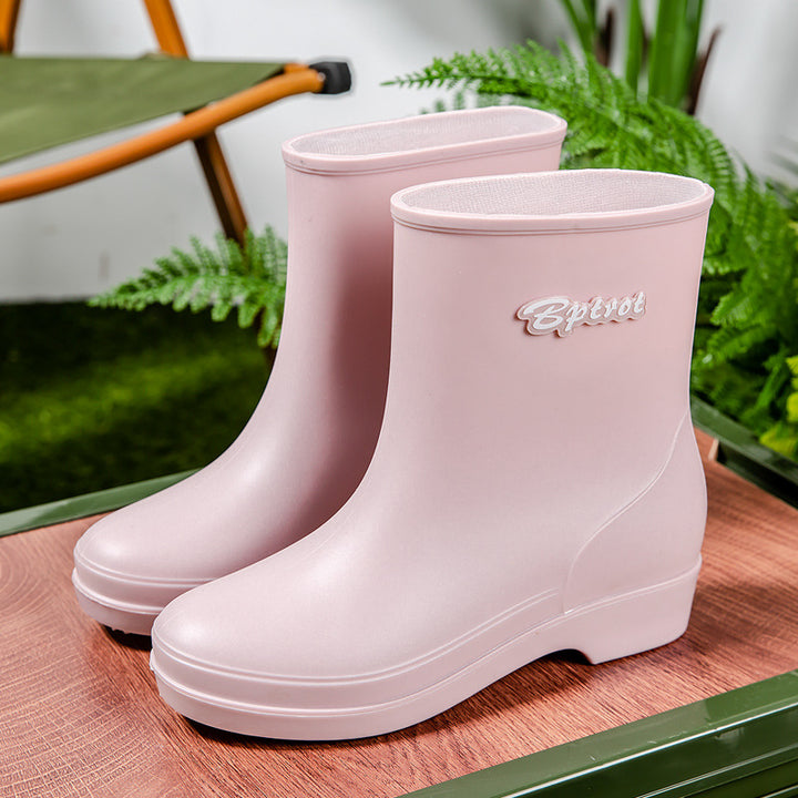 Damen Kurzschaftige Plateau-Gummistiefelette mit nahtloser Vollgummi-Konstruktion Drune