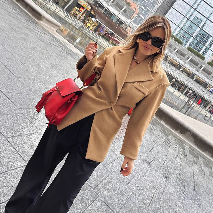 Damen Elegante oversized Blazerjacke mit Knopfdetails und zeitgemäßer Silhouette Drune