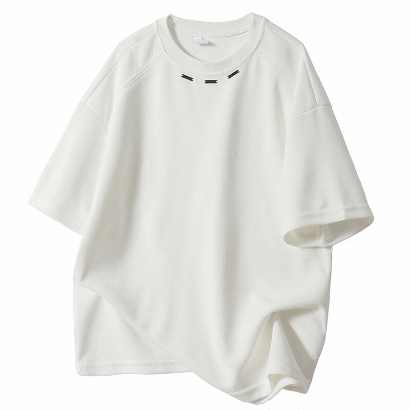 Damen Casual Oversized T-Shirt mit einzigartigem Stichdetail Drune