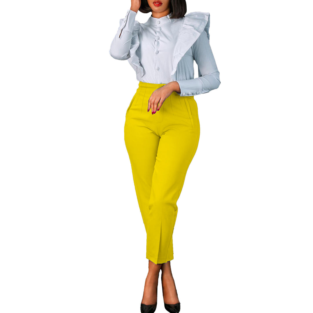 Damen Stylische Bluse mit floralem Design und elegantem V-Ausschnitt Drune