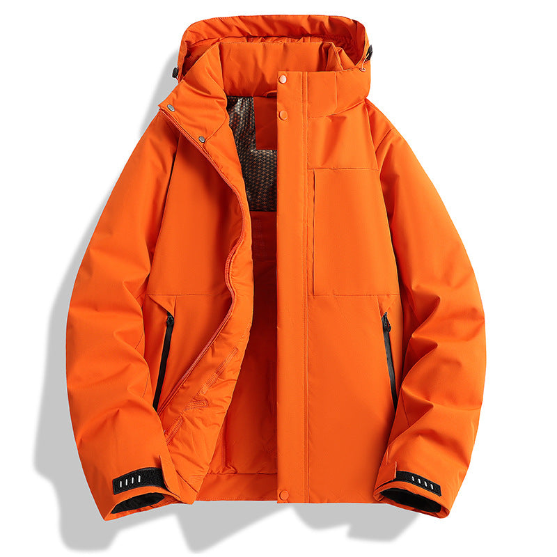 Damen wattierte Kapuzen-Outdoorjacke mit winddichter Membran und isolierendem Thermofutter Drune