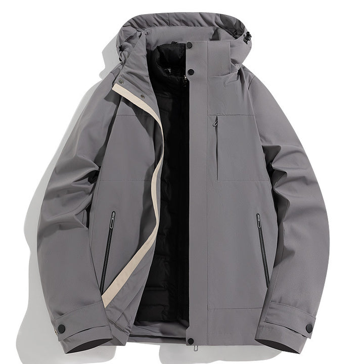 Herren Wind- und Thermoparka mit abnehmbarer Steppinnenjacke und Kapuze Drune
