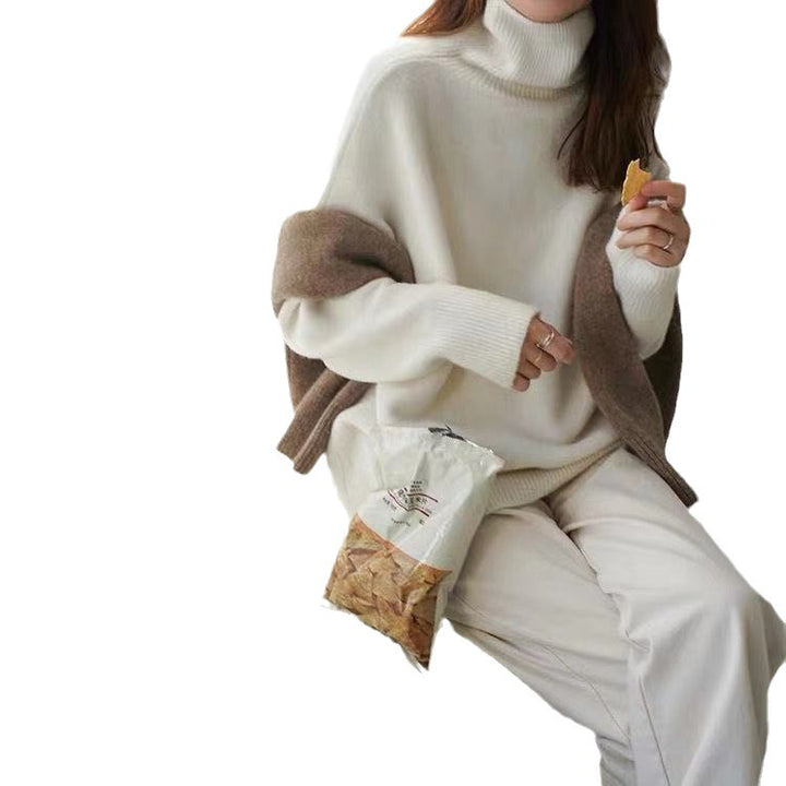 Damen Kuscheliger Rollkragenpullover aus weichem Material mit oversize Schnitt Drune