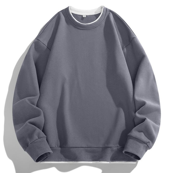 Herren Oversize Sweatshirt mit Lagenlook Rundhals und gerippten Bündchen Drune
