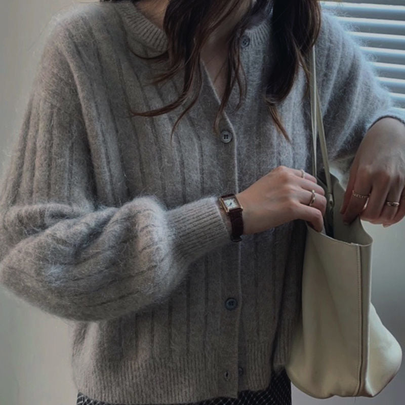 Damen feiner Strickcardigan mit eleganten Knopfdetails und weichem Material Drune