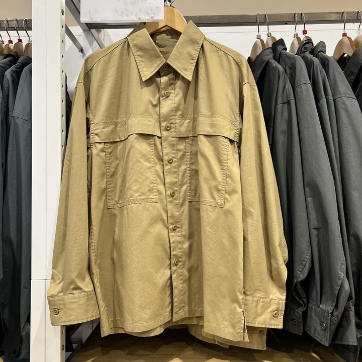 Damen lässige Overshirt mit mehreren Taschen Drune