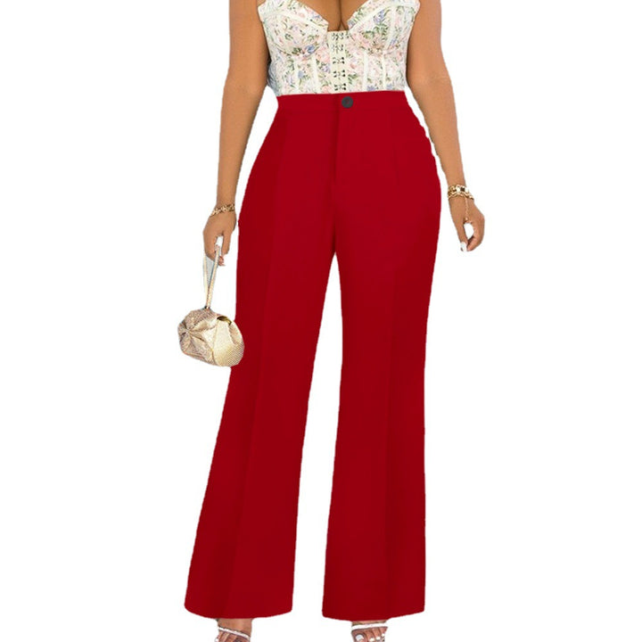 Damen Elegante Weit ausgestellte Hose mit Hohem Bund Drune