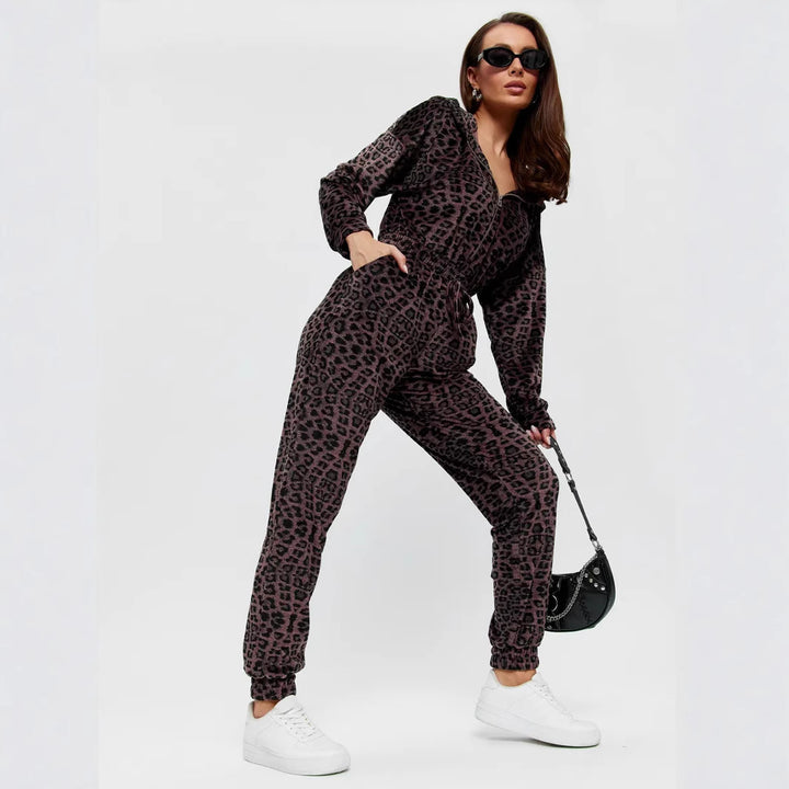 Damen stylischer Kapuzen-Jumpsuit Drune