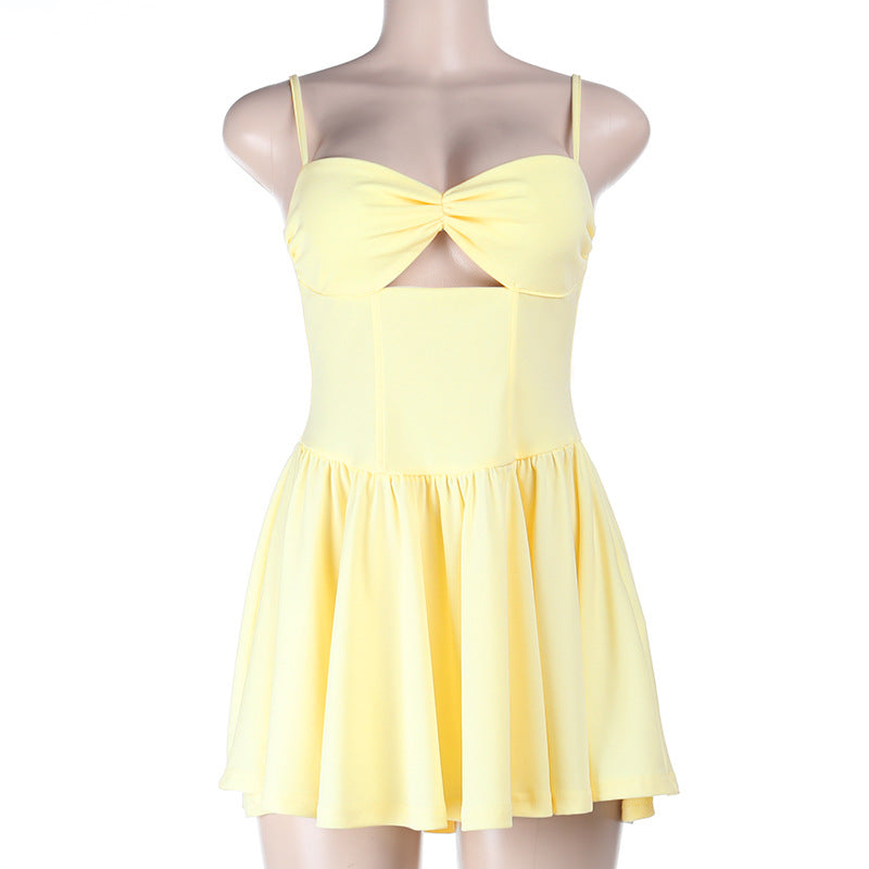 Damen elegantes Schwimmdress mit modischen Rüschen und tieferem Ausschnitt Drune