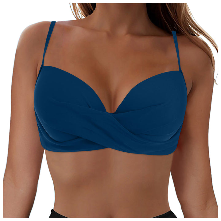 Damen Elegantes Bikinioberteil mit Wickeldesign Drune