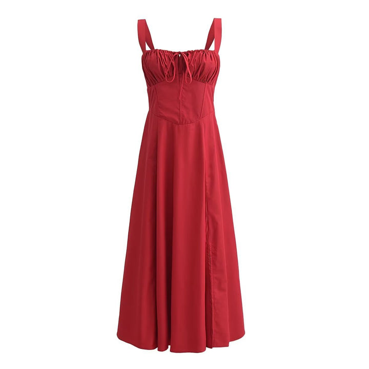 Damen Maxikleid mit gerafftem Oberteil Drune