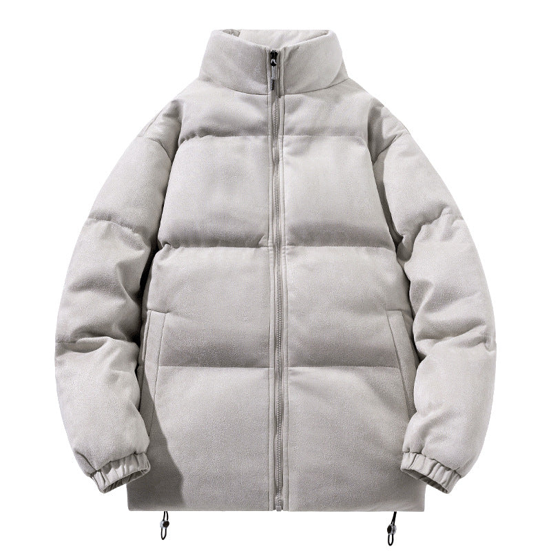 Herren breite Blocksteppjacke mit wattierter Thermofüllung, hohem Stehkragen und Kordelzugsaum Drune