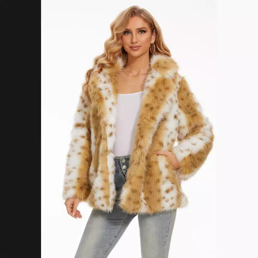 Damen Fuzzy Oversized Jacke Drune
