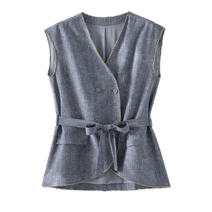 Damen Weite Plissee-Hose mit hohem Elastikbund und Relaxed-Fit Drune