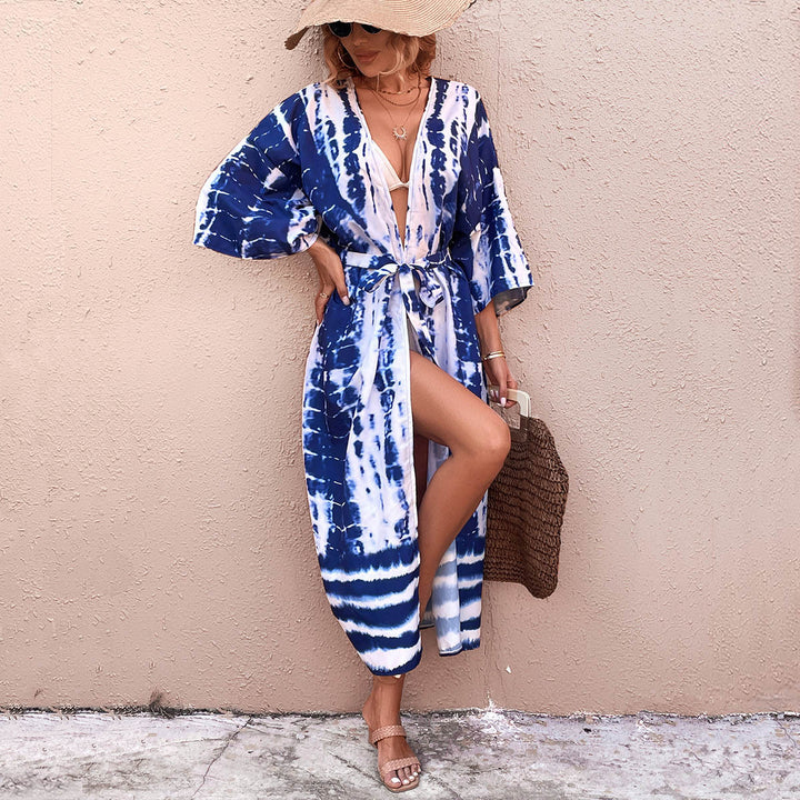 Damen Wickel-Kimono-Überwurf mit praktischem Bindegürtel Drune
