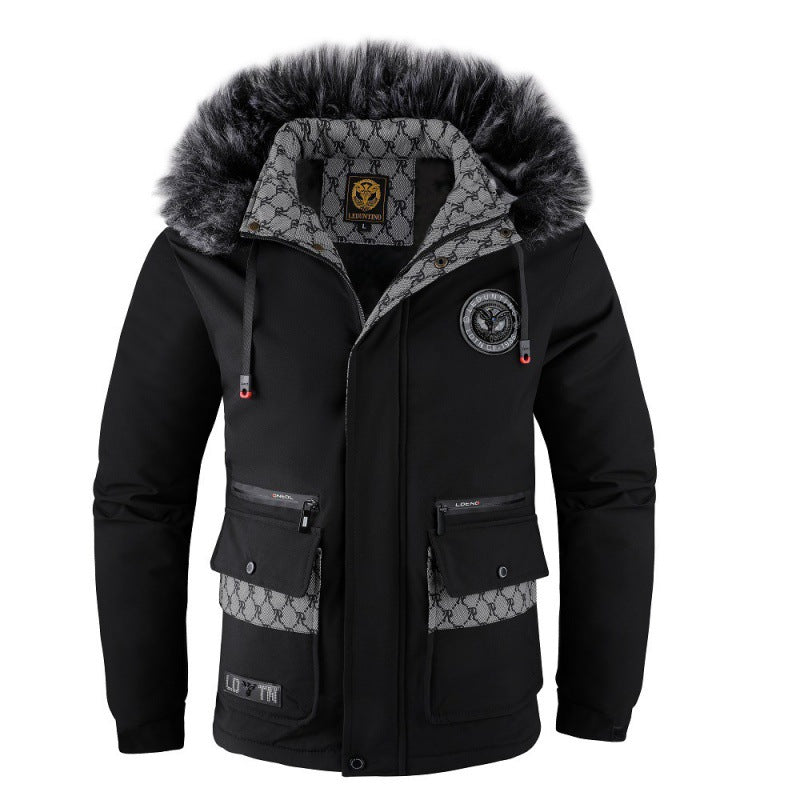 Herren Funktionsjacke mit Kunstfellkragen Drune
