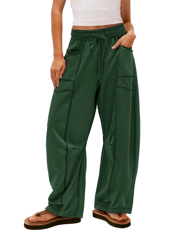 Damen Gemütliche und lässige Freizeithose mit großen Taschen Drune